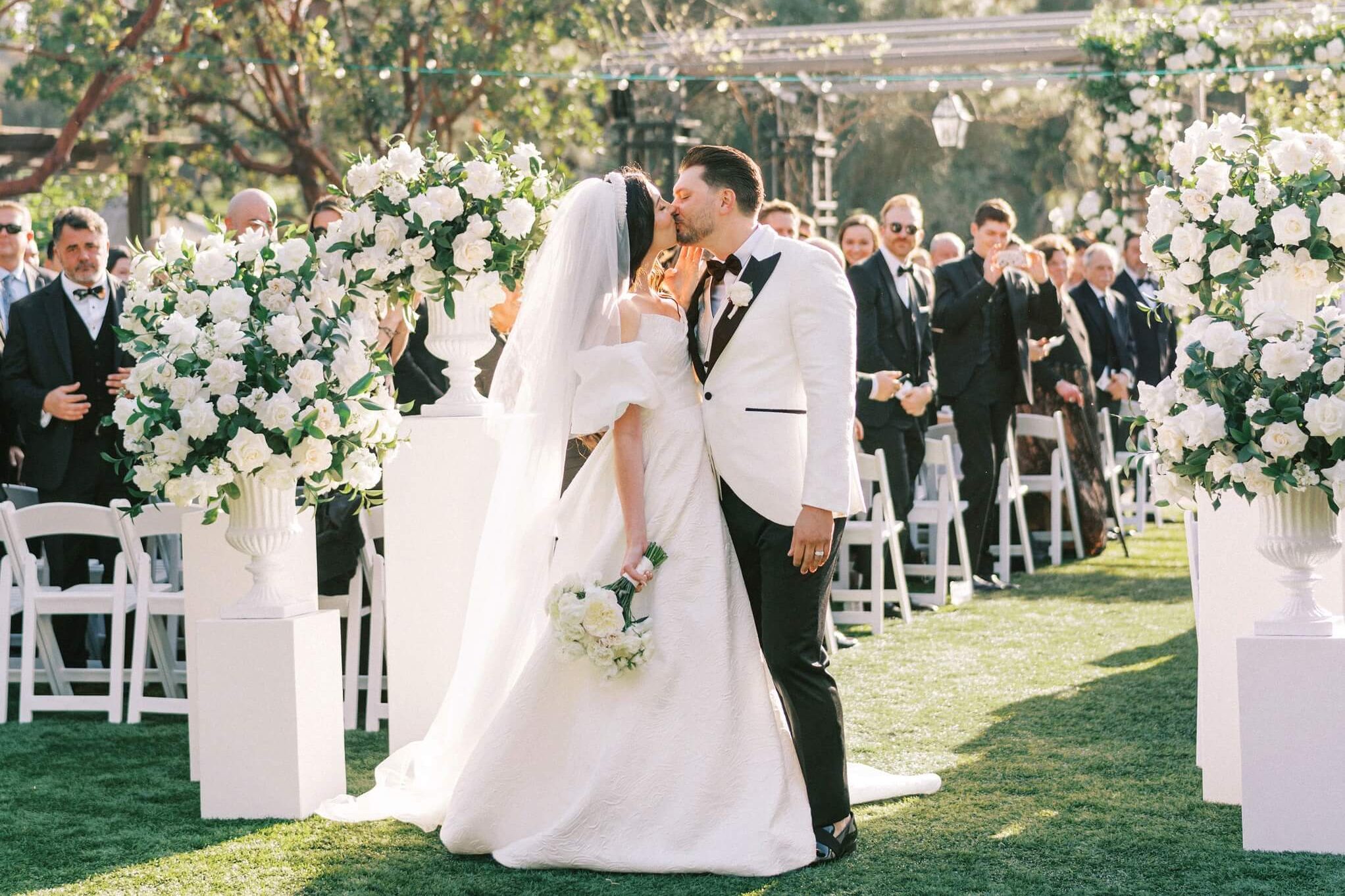 soft white wedding florals